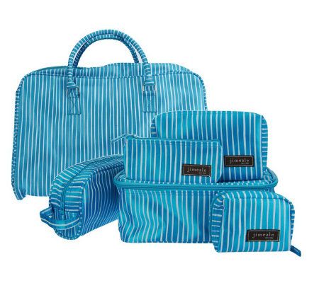 Jimeale Weekend Getaway Tote with Set of 5 Cosmetic Bags - F09876