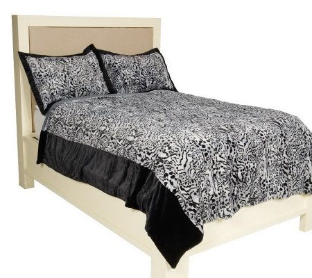 Dennis Basso Faux Fur 3-piece Full Coverlet and Shams - H190302