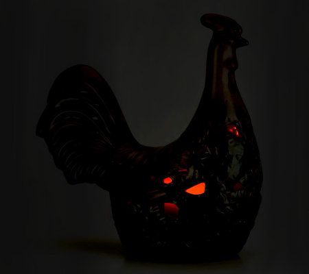 Home Reflections 11 Rooster w/ Flameless Candle