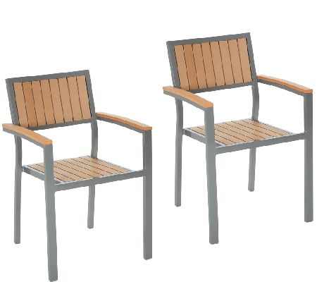 Cosco Outdoor Stack Chairs with Arms and Vertical Slats - H363302