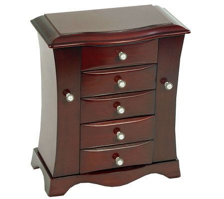 Mele & Co. Bette Jewelry Box in Mahogany Finish - H366109