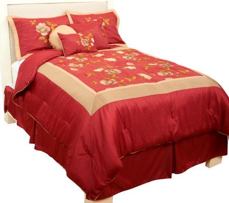 HomeReflections Claire 7 Piece Microfiber Comforter Set w/ Embroidery - H194532