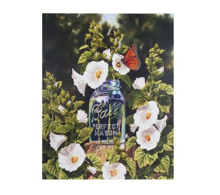 Illuminart Canvas Art with Mason Jar, Fiber Optics and Timer - H199539