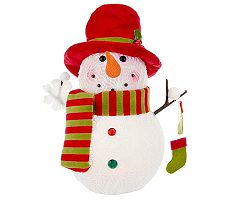 Bethlehem Lights Battery Op. Crochet Lit Snowman & Timer