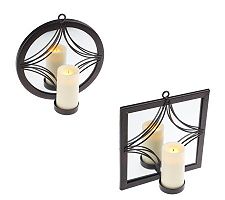 QVC) ONE TIME ONLY: Candle Impressions Mirrored Sconce w/Flameless