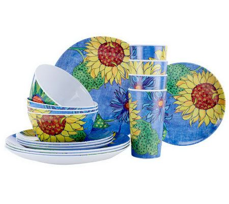 Blue Jean Chef 16-pc. Everyday Service for 4 Sunflower Dinnerware Set - H196684