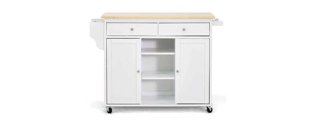 Meryland White Modern Kitchen Island Cart