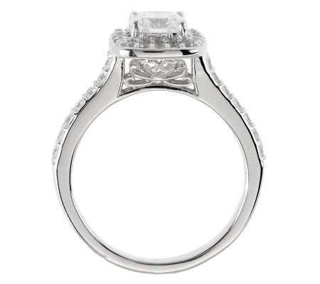 Epiphany Diamonique 1.40 ct tw Halo Solitaire Ring