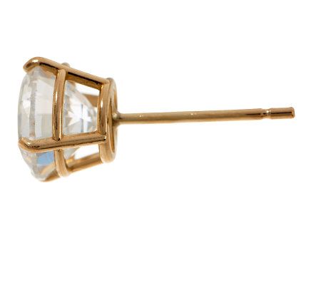 Diamonique 100-Facet 2.00 ct tw Stud Earrings, 14K Gold