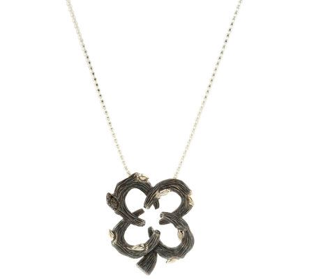 Dweck Diamonds Sterling Fortun Black Diamond Clover Pendant & Chain - J156621