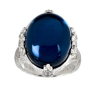 Judith Ripka Sterling Cabochon Doublet Gemstone Ring