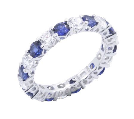 Epiphany Diamonique & Created Sapphire EternityBand Ring - J302425