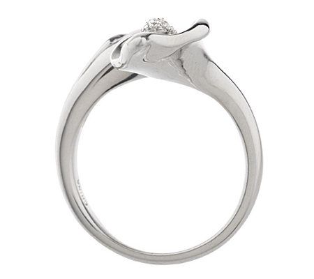AffinityDiamond 1/10 ct tw Calla Lily Sterling Ring