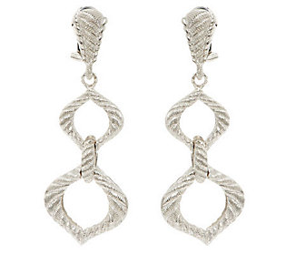 Judith Ripka Sterling Textured Double Drop Earrings