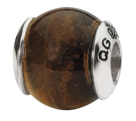 Prerogatives Sterling Tigers-Eye Gemstone Bead - J298240