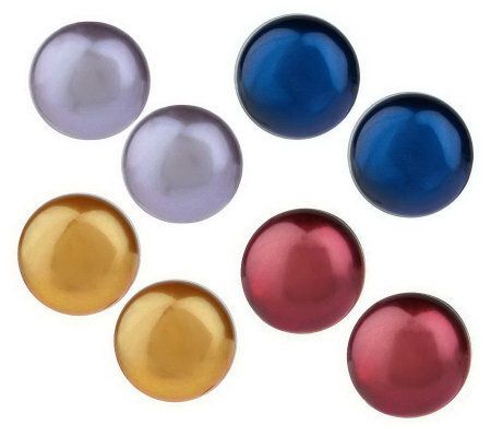 Honora Cultured Pearl Set of 4 Individually Boxed 8.5mm Earrings