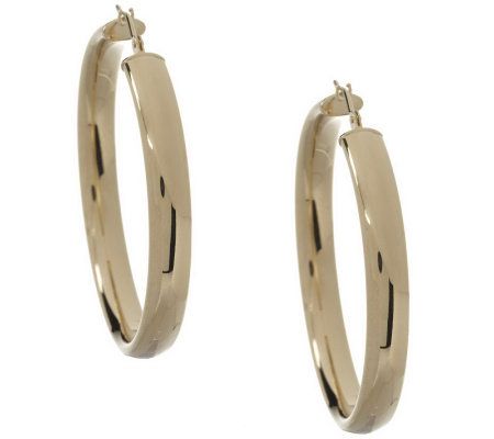 Wedding Band Hoop Earrings 14K Gold