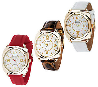 Gossip Set of 3 Strap Watches in Individual Boxes Gossip Set of 3 Strap Watches in Individual Boxes