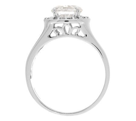 Epiphany Diamonique 100-Facet Wide Band Halo Ring