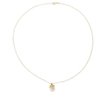 HonoraGold Cultured FreshwaterPearl Fancy Capped Pendant, 14K