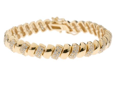 Diamonique 18K Gold Clad San Marco Bracelet