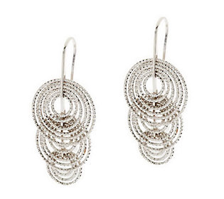 VicenzaSilver Sterling Diamond Cut Cascading Dangle Earrings
