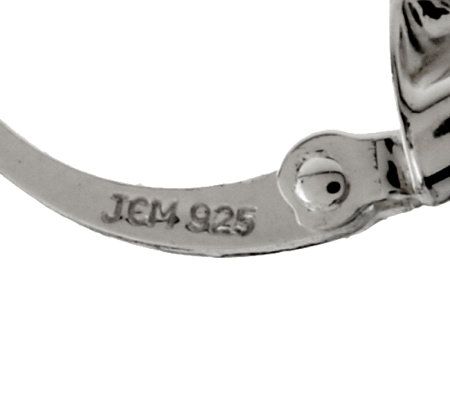 Sterling Polished and Diamond Cut Twist Hoop Earrings