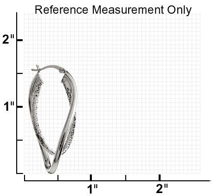 Sterling Polished and Diamond Cut Twist Hoop Earrings