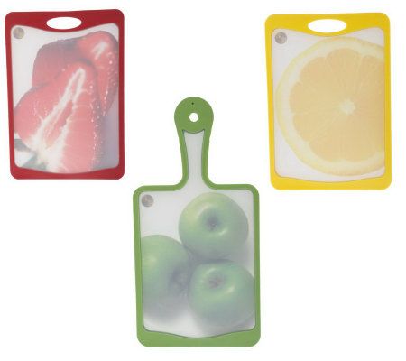 Blue Jean Chef Set of 3 Cutting Boards with Microban - K33014