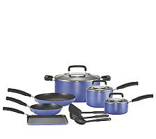 T-Fal 12-Piece Cookware Set - Blue