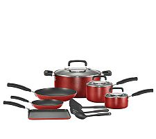T-Fal 12 Piece Cookware Set - Red