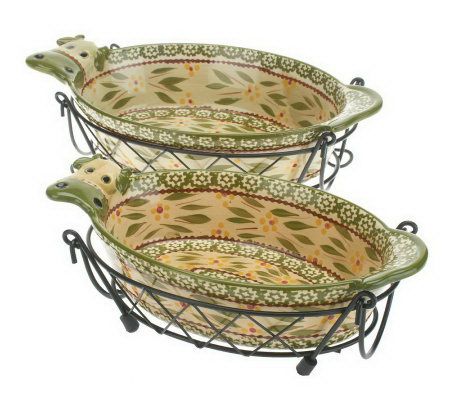 Temp-tations Old World Set of 2 Nesting Cow Bakers - K36645