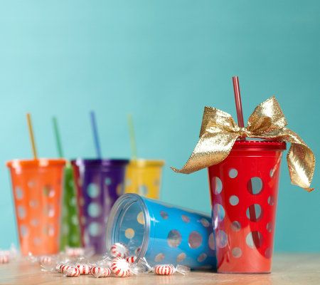 Set of 6 16oz Acrylic Double Wall Tumblers w/ Gift Box by MCM