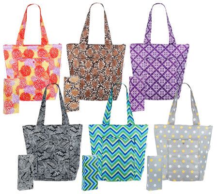 Sachi Set of 6 Insulated Market Totes - K37652