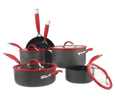 Gordon Ramsay Nonstick Hard Anodized Dishwasher Safe 10pc. Cookware - K34764