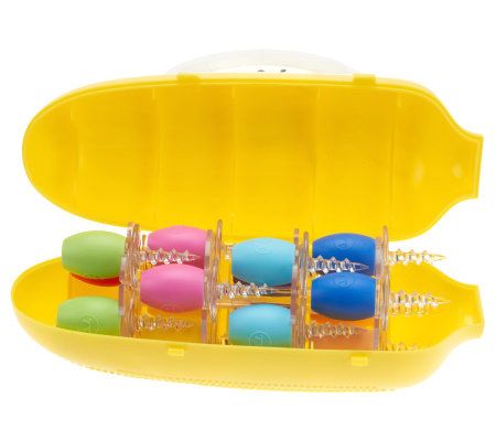 Set of 16 Heat Resistant Screw-In Corn Holders w/ Storage Case - K33771