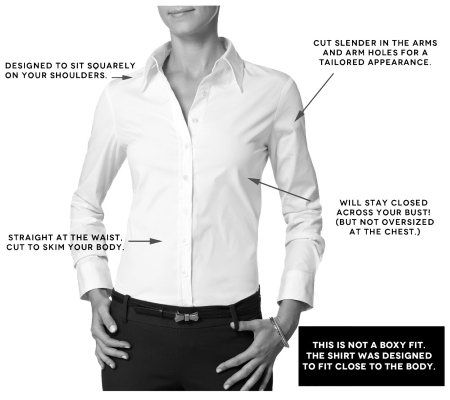 The Shirt Long Sleeve Cotton Blouse with No Gap Technology