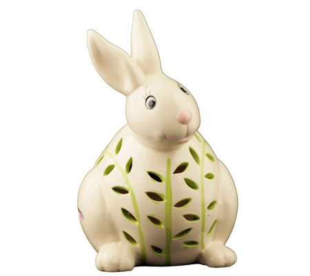 Solar Garden Light Ceramic Bunny - M113521