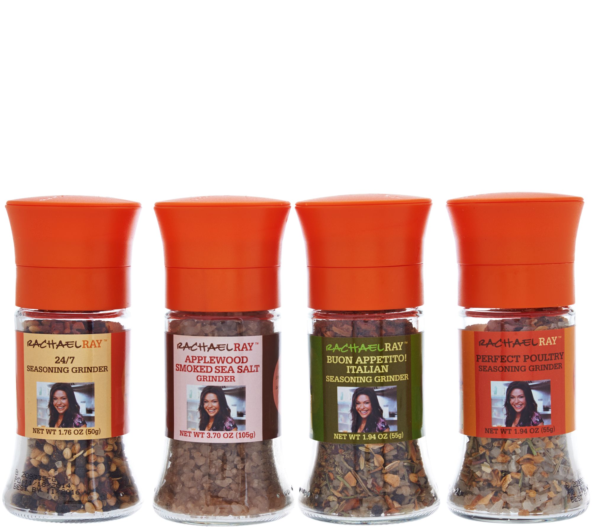 Rachael Ray Set of 4 Seasoning & Sea Salt Grinders - M28734