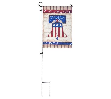 Patriotic Garden Flag with 3-piece Metal Flag Stand - M25683