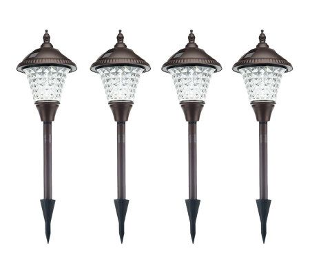 Westinghouse 4-piece DiecastAluminum Cubed-Glass LED Solar Light Set - M28092