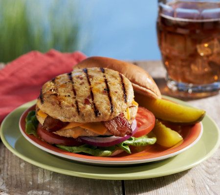 Stuffin Gourmet (12) 4 oz. Bacon Double Cheese Chicken Burgers - M28193