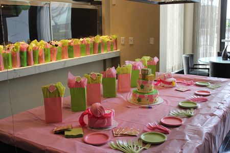 table and favors all set up
