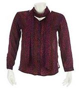 Bob Mackie's Ombre Leopard Print Blouse and Scarf Bob Mackie's Ombre Leopard Print Blouse and Scarf