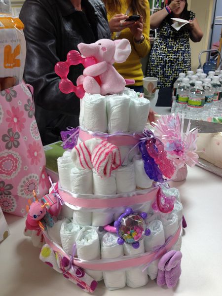 diaper cake from Jayne and Pat!