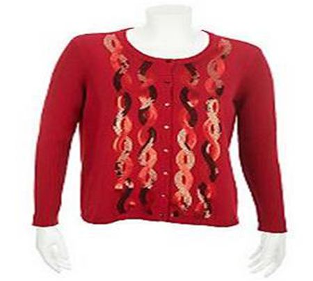 Sequin Cable Front Long Sleeve Cardigan Sequin Cable Front Long Sleeve Cardigan