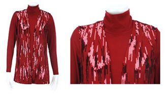 Mock Neck Long Sleeve Knit Top and Sequin Vest Set Mock Neck Long Sleeve Knit Top and Sequin Vest Set