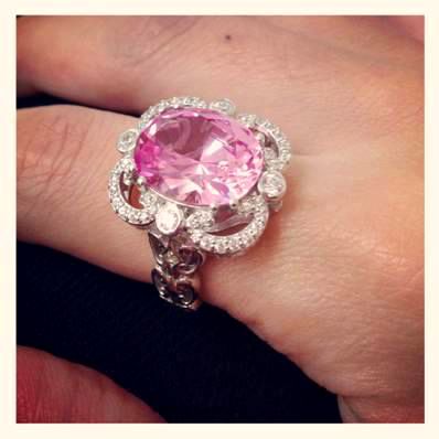 J263042-Erica Courtney Diamonique Lab-Created Sapphire Alexis Sterling Ring