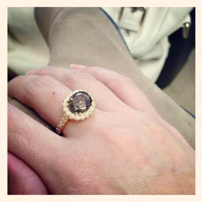 J271598-Erica Courtney 2.60 ct Smoky Quartz Nicole Ring, 14K Gold Clad