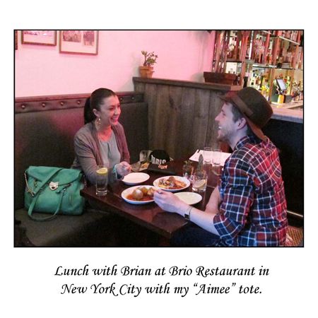 lunch with Brian with my Aimee Tote